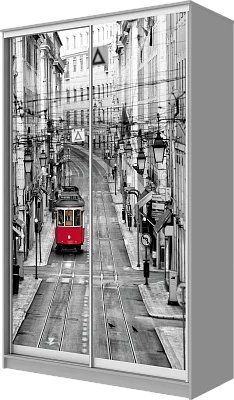 картинка Шкаф-купе 2-х дверный с фотопечатью Лондон, трамвай от магазина КУПИ КУПЕ